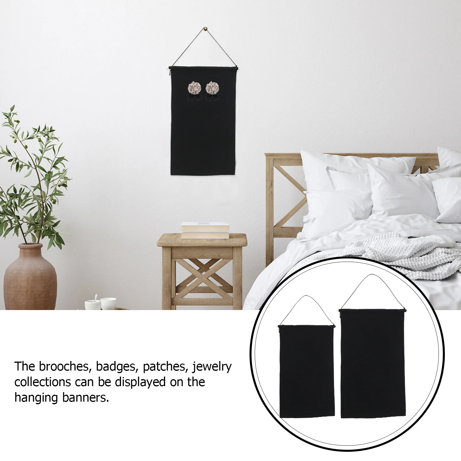 2Pcs Enamel Pin Wall Display Banner Brooch Organizer Classic Design Home Decor DIY Gift Badge Pin Display Banner