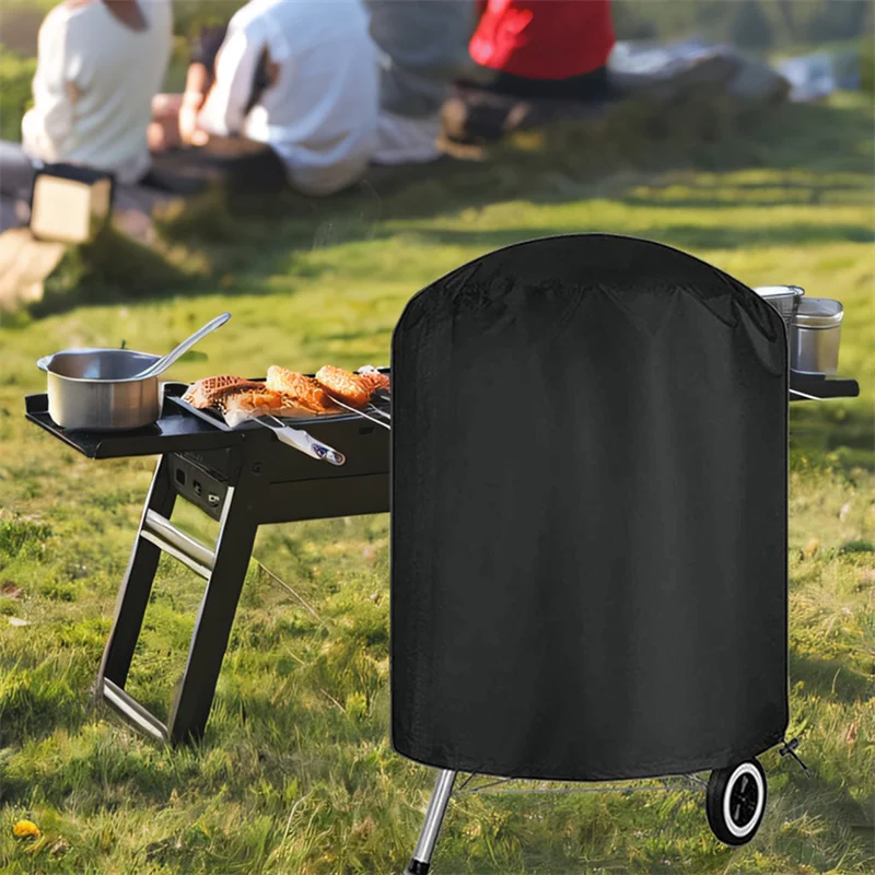 Крышка Для Гриля Для Барбекю На Открытом Воздухе, Круглая Прочная Ткань 210D, Устойчивая К Атмосферным Воздействиям Палатка