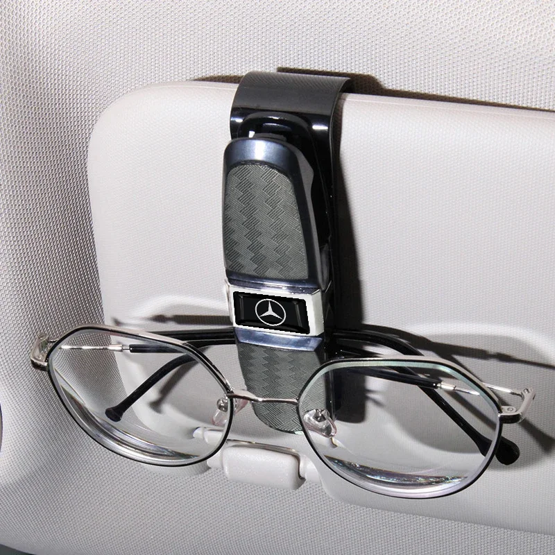 Car Portable Glasses Clip Logo Sun Visor Eyeglasses Holder For Mercedes Benz AMG W205 W204 W203 W211 W212 W213 W201 W210 W124