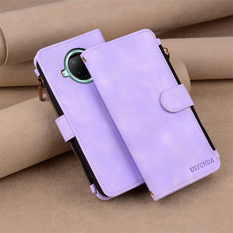 Funda Mi 10T Lite para Xiaomi Mi 10T Lite, funda tipo billetera con cremallera, Funda de cuero con tapa para Xiaomi Mi 10T Lite 5G, funda para teléfono Coque
