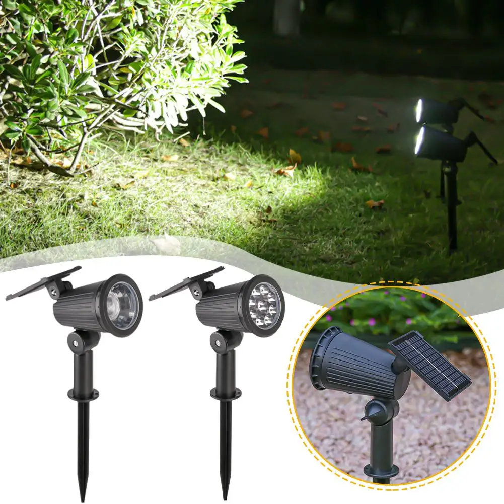 

9 Leds Solar Spotlights,outdoor Ip65 Waterproof,spot Lights,brightness Adjustable For Garden Backyard Driveway Patio Law De U5j2