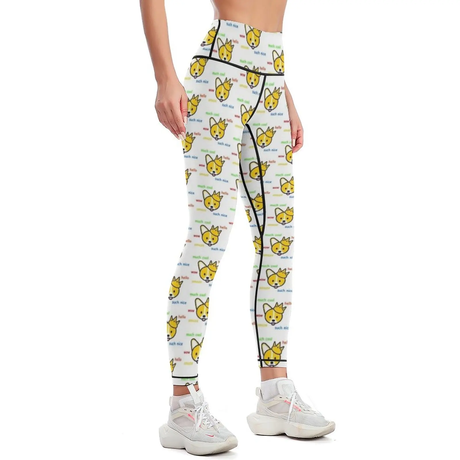 Comic Sans Corgi Shiba Inu Doge Meme Dog Leggings Women sportwear Training pants Womens Leggings