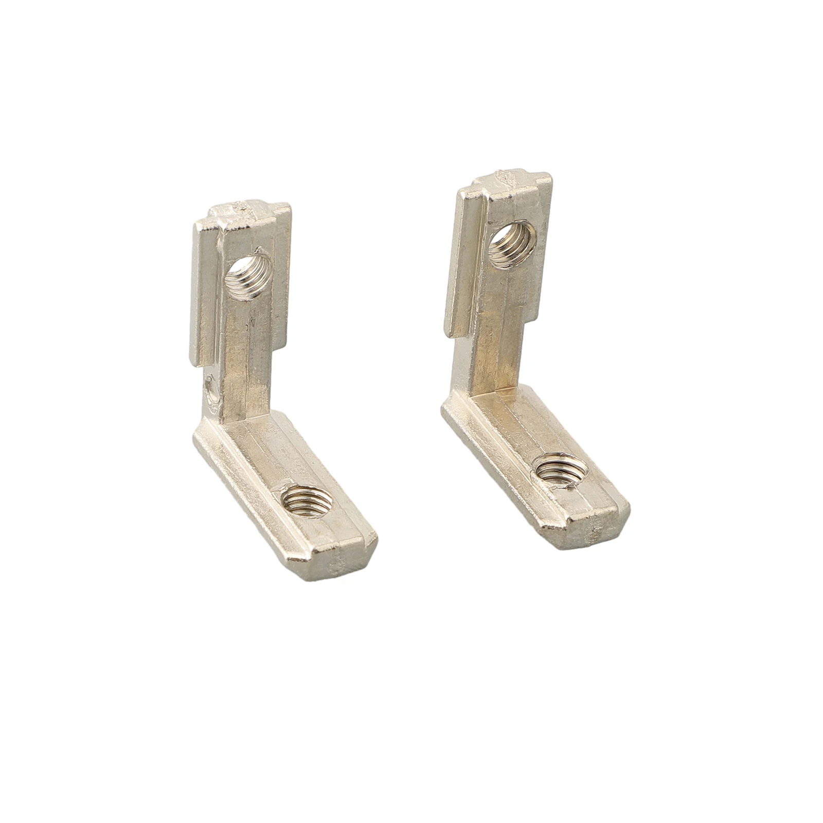 20X Zinc Alloy T Slot 90 Degree L Shape Brackets Nickel Plated for Aluminum Profiles EU 2020 Frame Connection and Support
