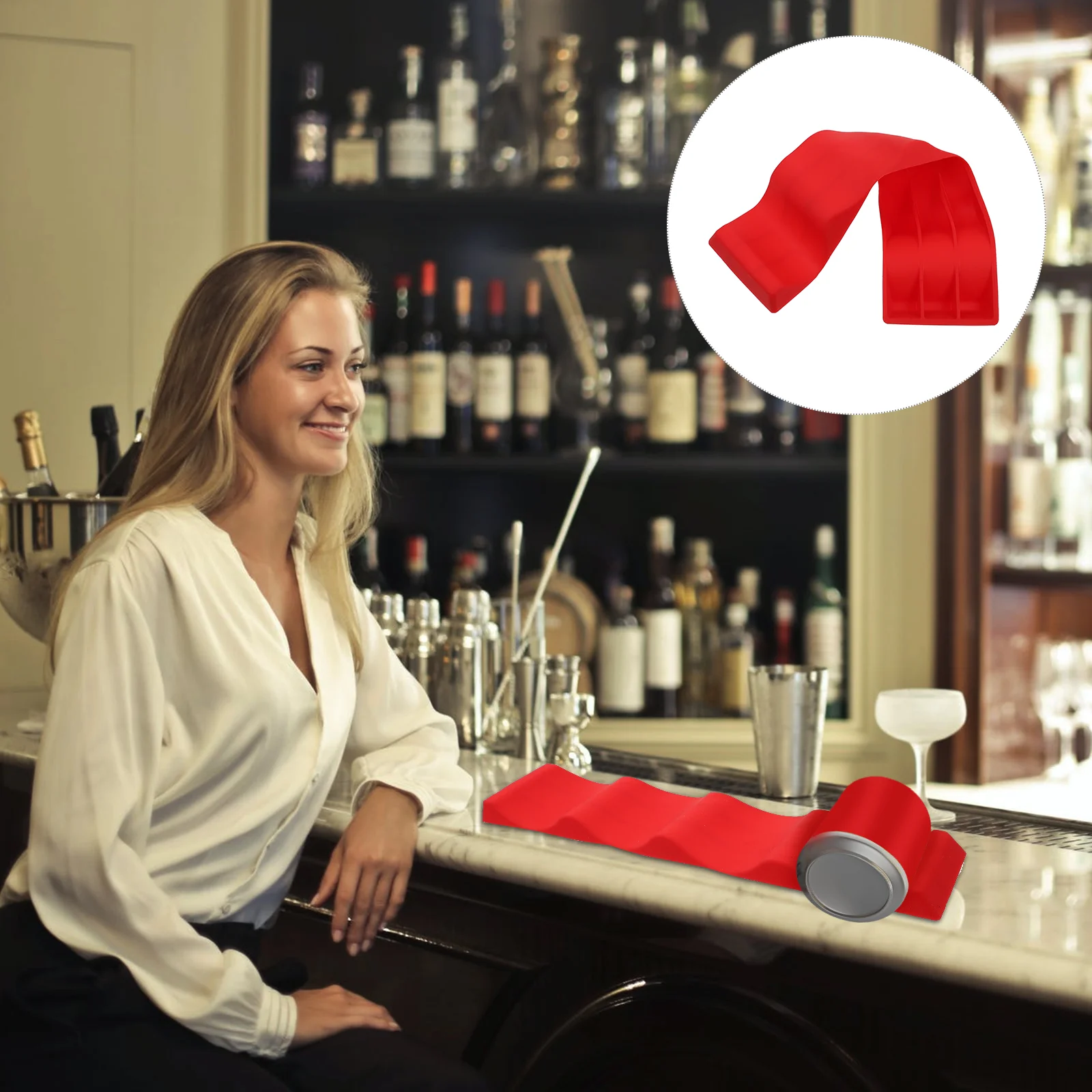 Energy Drink Silicone Bottle Holder Countertop Rack Decorative Free Standing Water Table Red Display Baby