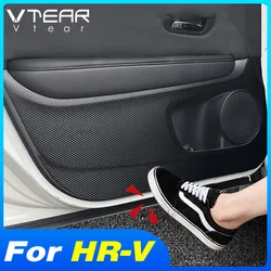 Vtear Car Door Anti-kick Sticker For Honda HRV HR-V 2015-2022 Interior Pad Storage Box Anti-kick Cover PU Leather Auto Accessory