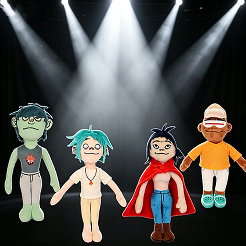 Heißer Gorillaz Noodle Plüsch Kawaii Virtual Band Street Fighter Stofftier Niedlicher Junge mit rotem Umhang für Fans, Enthusiasten und als Kindergeschenk – Detail 3