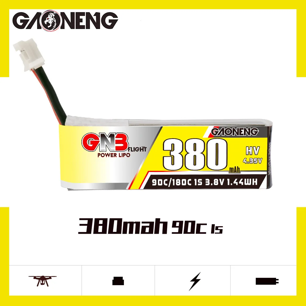 GNB HV 1s 3.8v 380mAh 90c/180c LiPo Battery For RC Car Boat RC Helicopter Quadcopter FPV Racing Drone Parts 3.8v Drones Battery