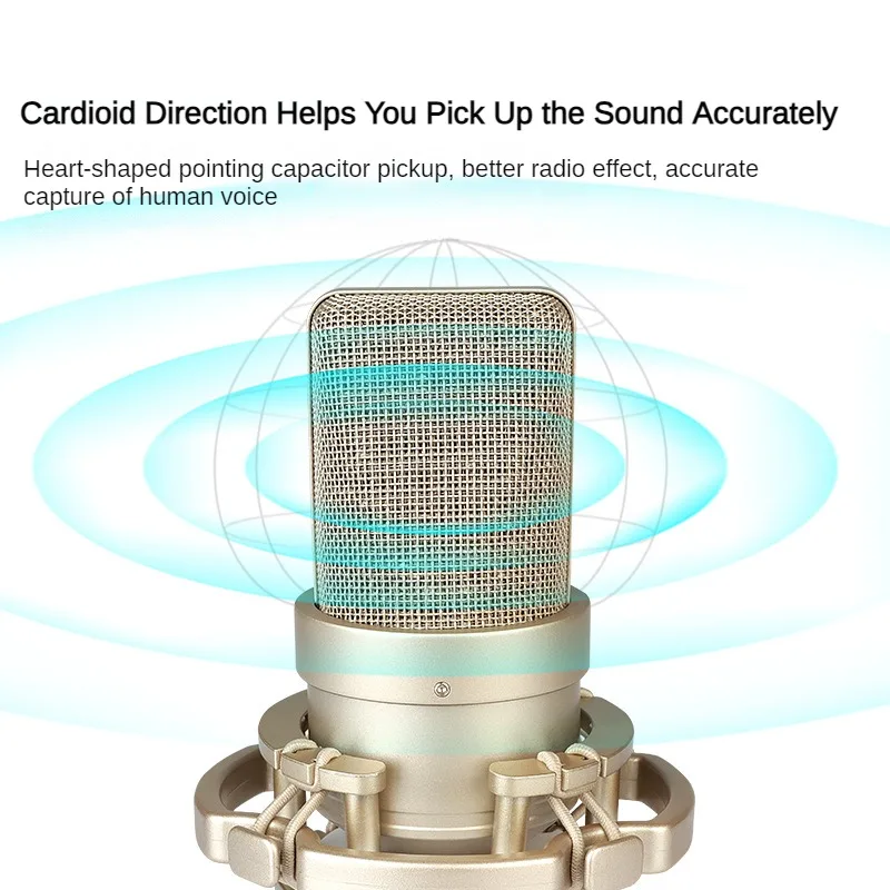استوديو ميكروفون مكثف احترافي للكمبيوتر الشخصي ، الكمبيوتر المحمول ، ميكروفون الكمبيوتر ، الكاريوكي ، الغناء ، البث المباشر ، سلكي ، ميكروفون صوتي مايك