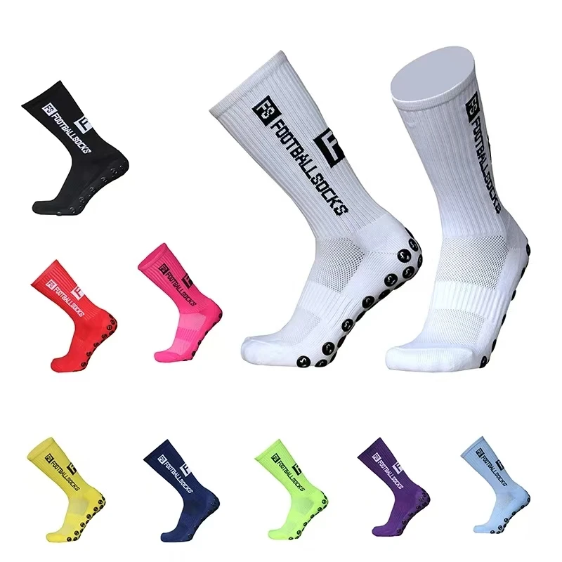 

1Pair New Style FS Football Socks Round Silicone Suction Cup Grip Anti Slip Soccer Socks Sports Men Women Baseball Rugby Socks