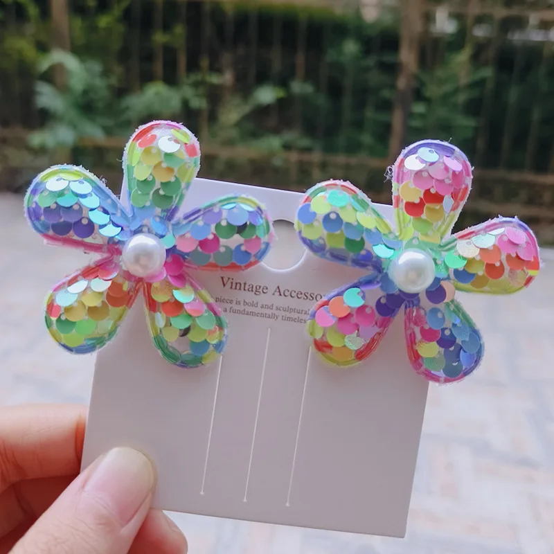 2PCS New Lovely Princess Flake Floral Girls Hairpins Children Headwear Hairgrip Hair Clips Barrettes Hair Accessories