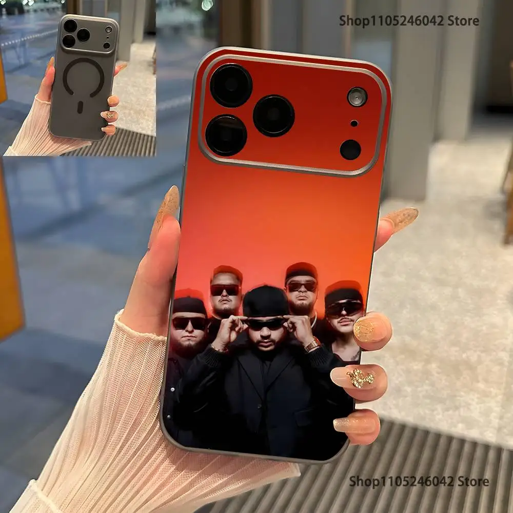 Rapper JOP Fuerza Regida For iPhone 17,16,15,14,13,12,11,Pro,Max,Plus Transparent gray Phone Case Magnetic Wireless Charging