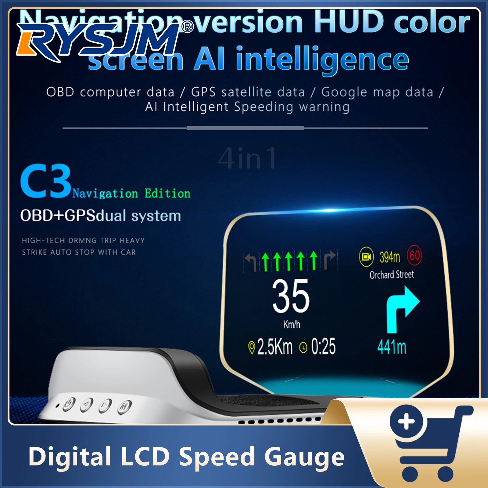 

Автомобильный проектор скорости OBD, GPS-дисплей, цифровой спидометр, измеритель частоты вращения двигателя, датчик температуры воды, бортовой компьютер, автомобильные аксессуары