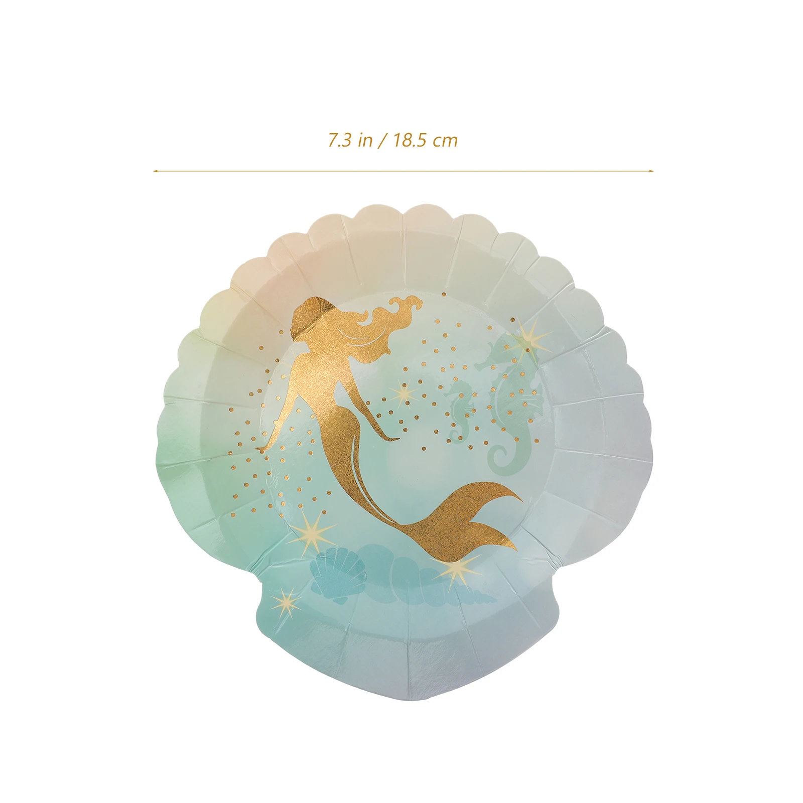 

8 Pcs Paper Plates Disposable Tableware Mermaid Pattern Kids Birthday Party Supplies Christmas Holiday Decorations