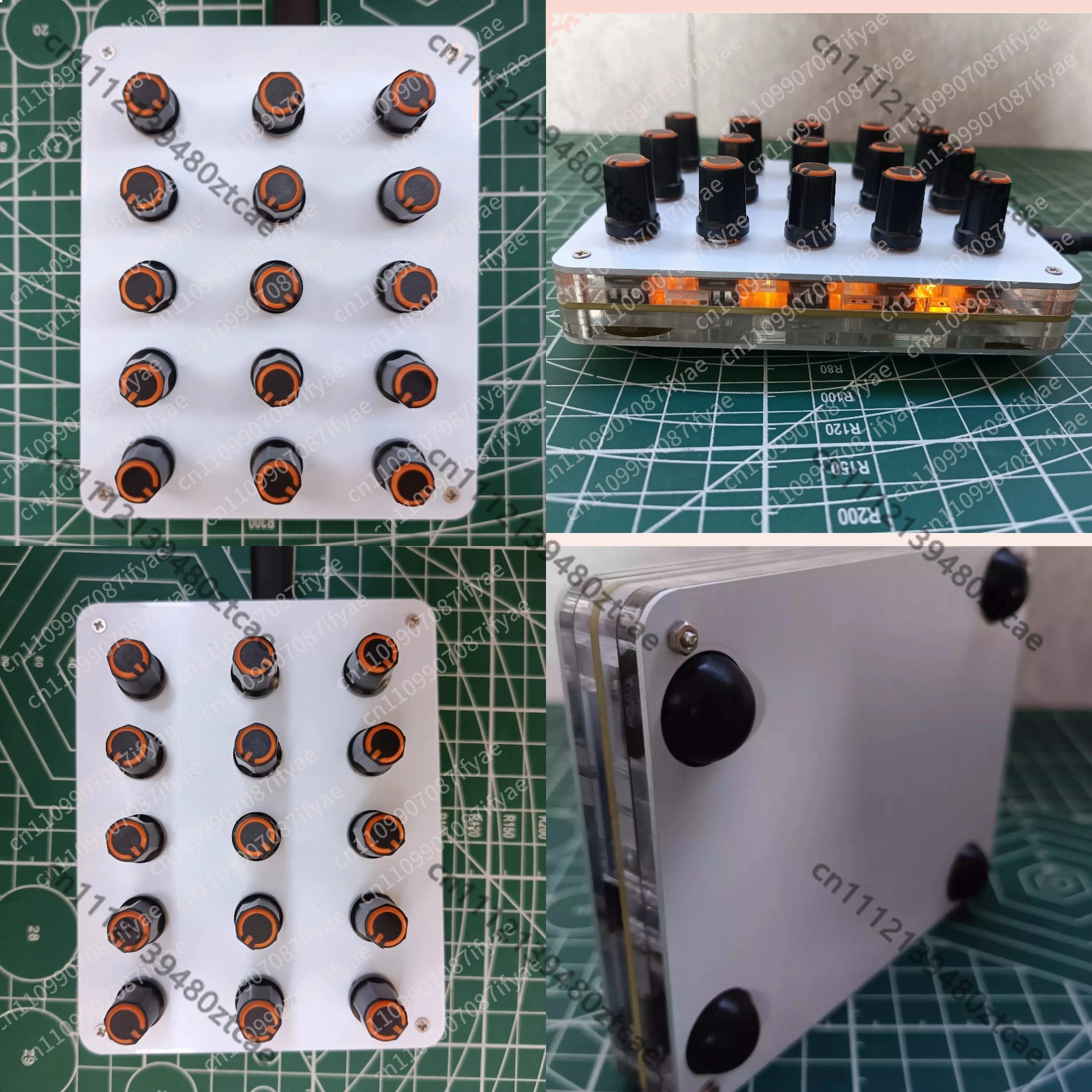 15-Knob MIDI CC Controller with Customizable Mapping for DAW Music Production Studio