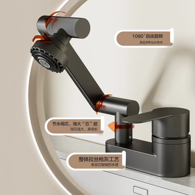 

Double-hole Basin Faucets Old-fashioned Three-hole Mixing Valve Basin Faucets Rotatable Home Improvement Waterkranen YSSLT