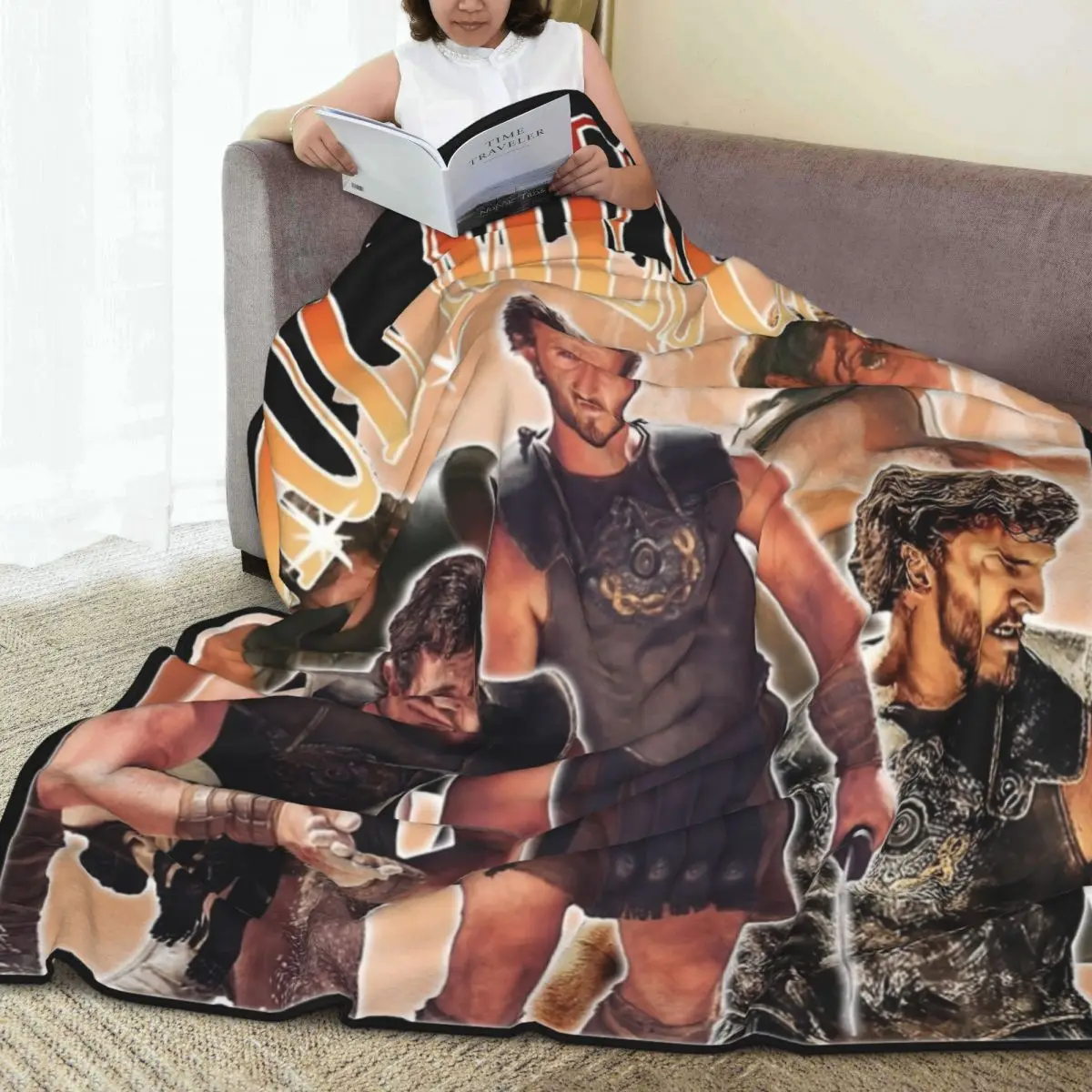 Gladiator Super Warm Blankets Paul Mescal Camping Plush Bedding Throws Novelty Couch Chair Flannel Bedspread Sofa Bed Cover