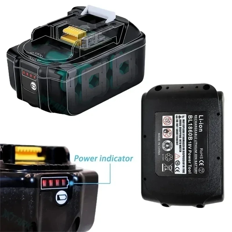 The 6.0Ah BL1860 that replaces For Makita 18V lithium ion battery is compatible  18V BL1850 1840 1830 cordless power tool