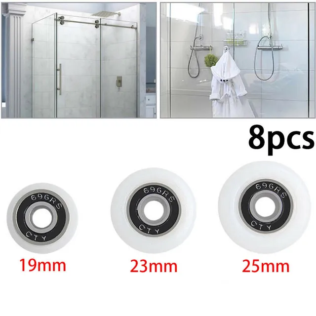10PCS 19/23/25mm Bath Cabinet Slide Door Wheel Wardrobe Shower Room Bearing Roller Replacement Bathroom Gate Accessories 2 10PCS 19/23/25mm Bath Cabinet Slide Door Wheel Wardrobe Shower Room Bearing Roller Replacement Bathroom Gate Accessories 2