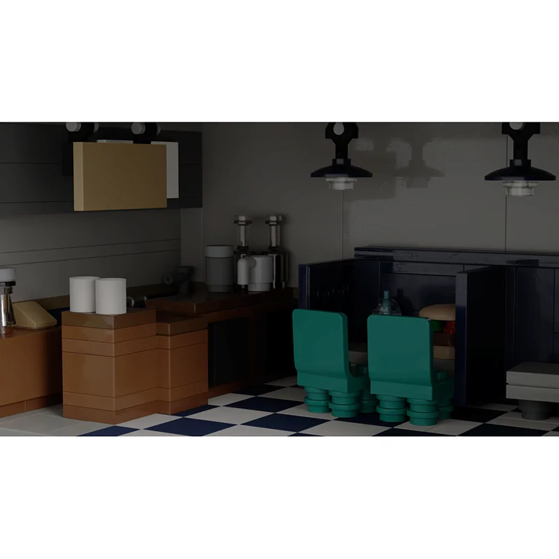 ตัวต่อโมดูลาร์ ชุดตัวต่อโมเดิร์น โมเดลโมเทล บล็อกเทคโนโลยี ชุดตัวต่อเบอร์เกอร์ ของเล่น DIY ของขวัญคริสต์มาส ชุดก่อสร้าง