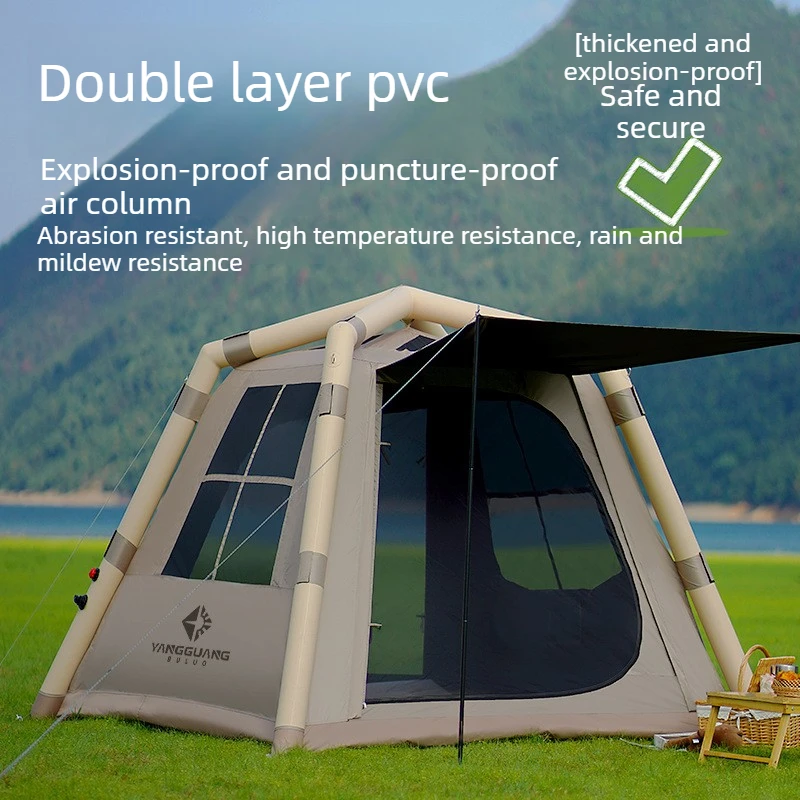 

Надувная палатка для кемпинга, 4-сезонная, прочная, водонепроницаемая, из ткани Оксфорд с ПВХ-каркасом, легкая, портативная, для семейного отдыха на природе и пляжа