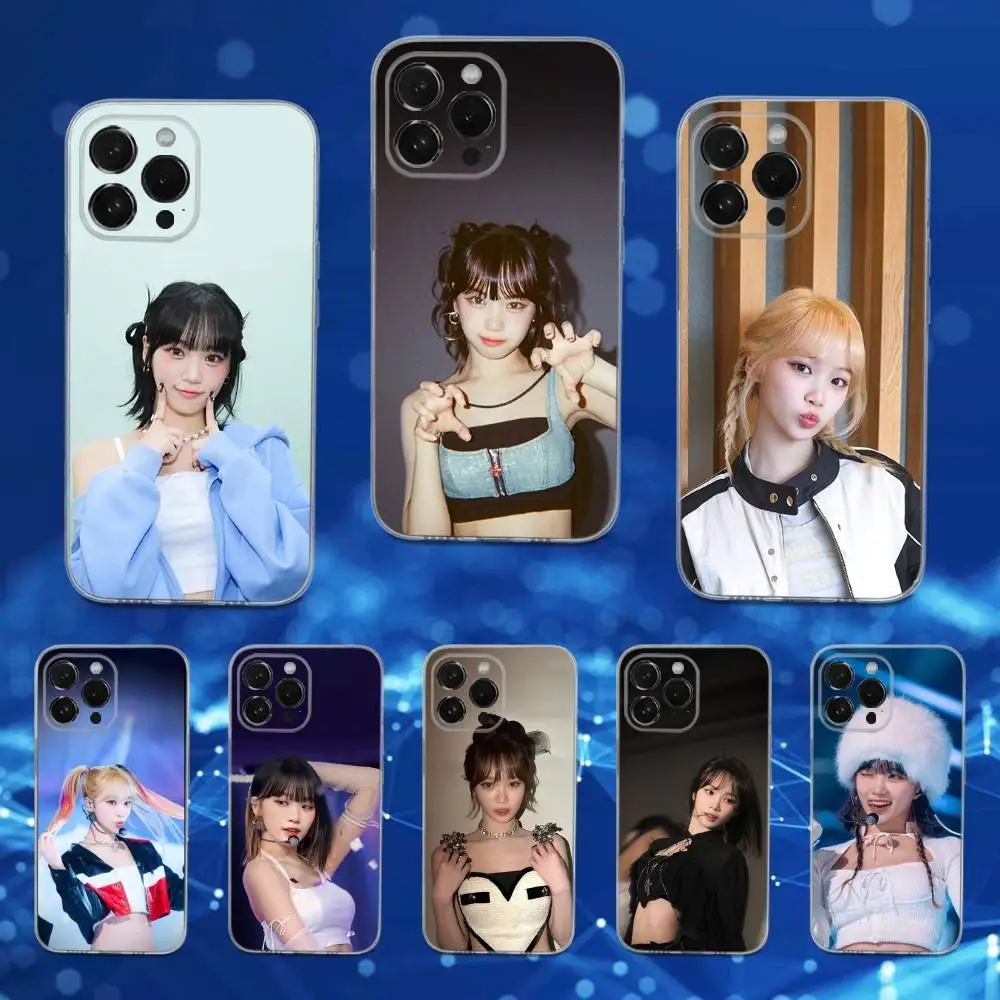 حافظة K-Kim C-Chaewon Singer لهاتف iPhone 15,11,12,13,16,14,17,Pro,Max,Plus,SE,Mini,X,XS,XR, سيليكون ناعم شفاف