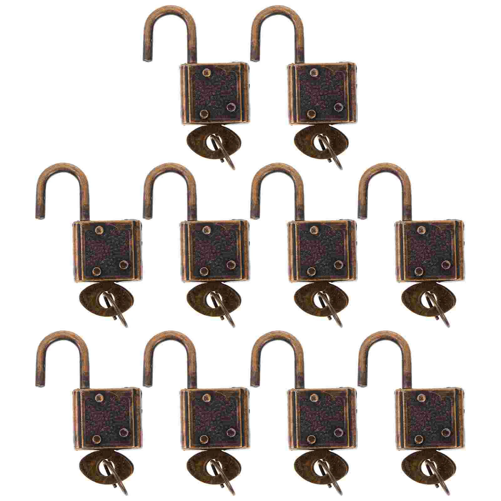 10 Pcs Padlock Durable Padlocks Suitcase Vintage Small Decorative Alloy Steel Cabinet