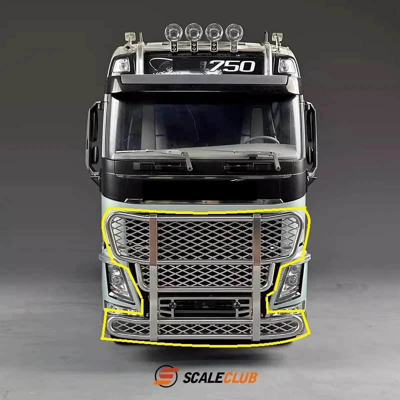 SCALECLUB Acero inoxidable para BENZ Animal Guard Tractor Bullpen para Tamiya Lesu para Benz Rc camión remolque volquete