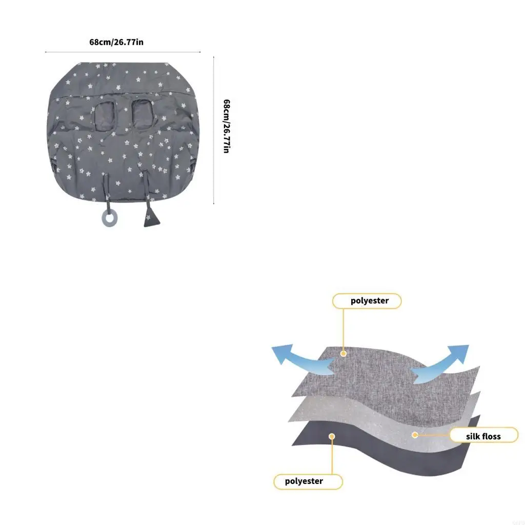Cubierta para carrito compras para bebé, Universal, fácil limpiar, plegable, para carritos supermercado y sillas