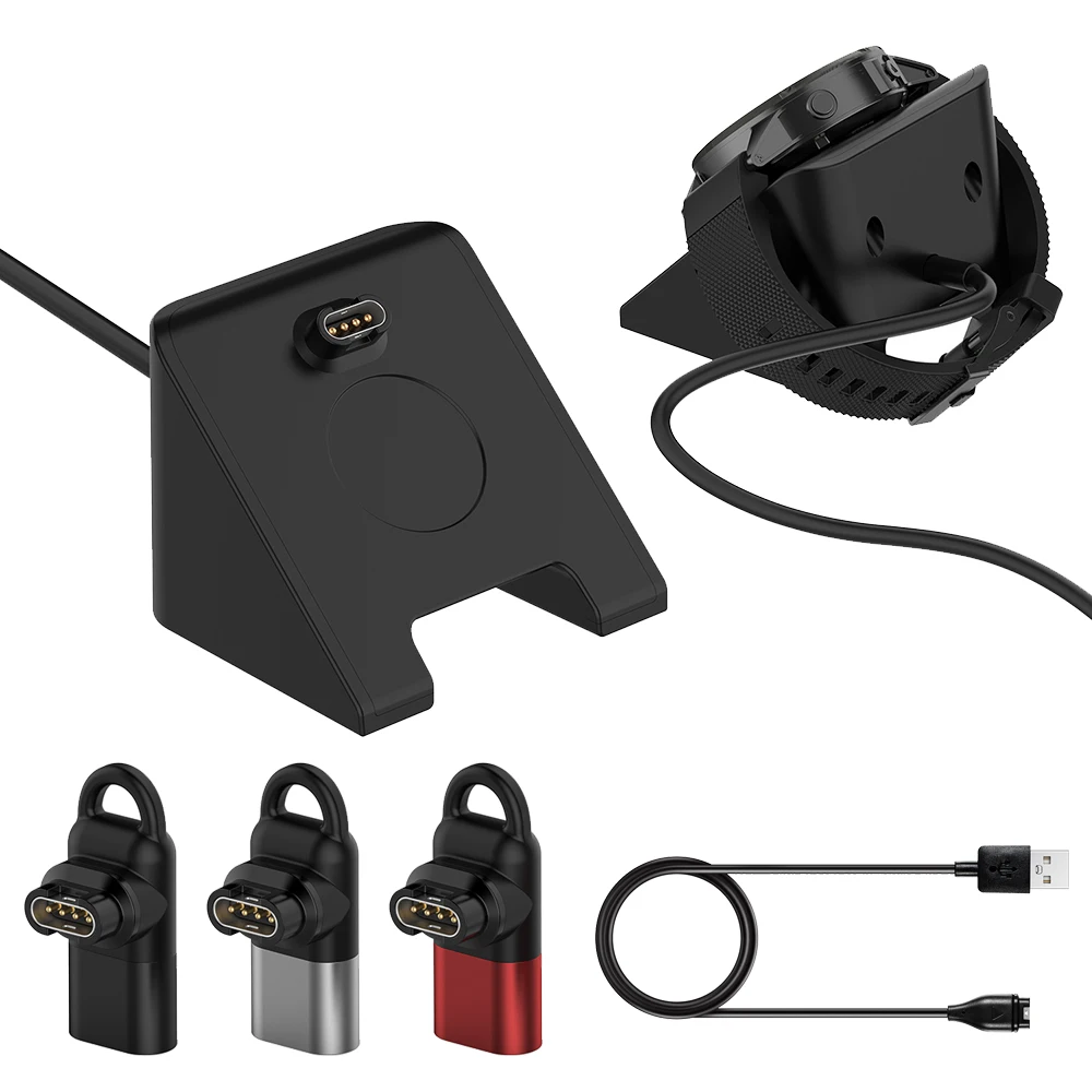 Relógio usb tipo-c fêmea para 4 pinos adaptador de carregador para garmin forerunner 955/fenix 7x/6 relógio suporte de carregamento para instinto 2 epix