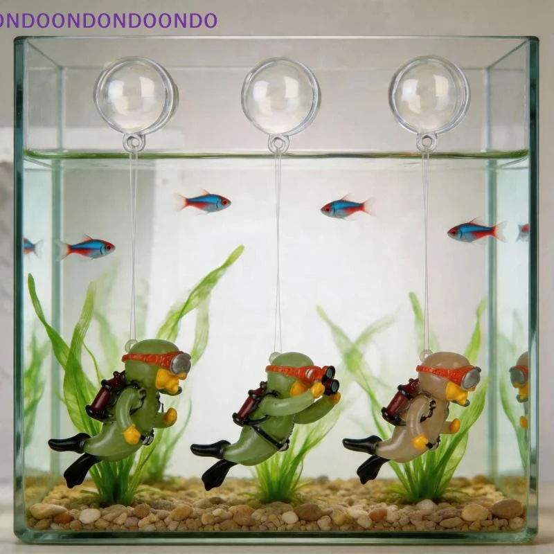 Fish Tank Decoration PVC Landscaping Small Ornaments Mini Diver Glow Aquarium Decor Floating Ball Aquarium Accessories