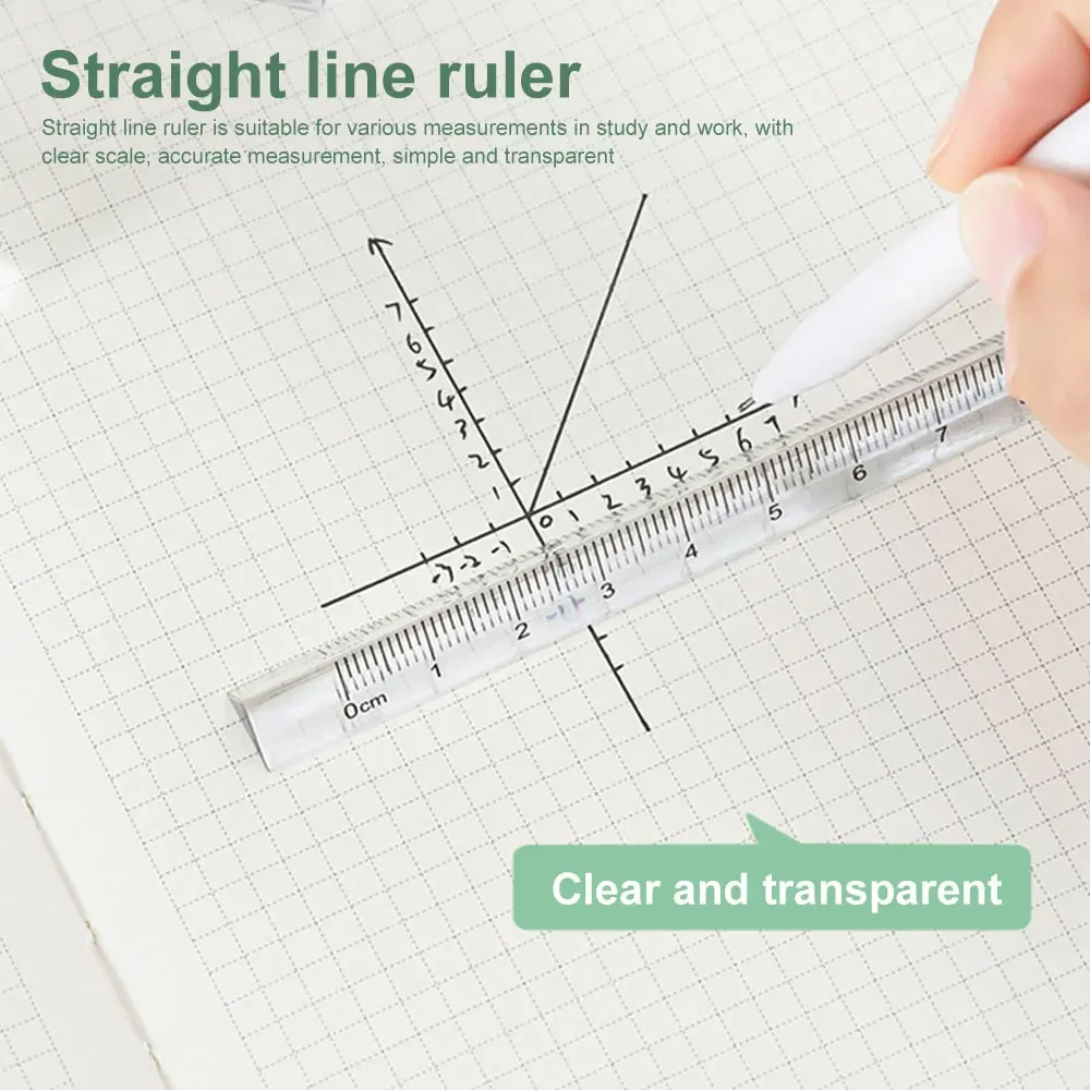 15cm Simple Transparent Triangular Straight Ruler Kawaii Tools Stationery Cartoon Drawing Gift Office School Measuring