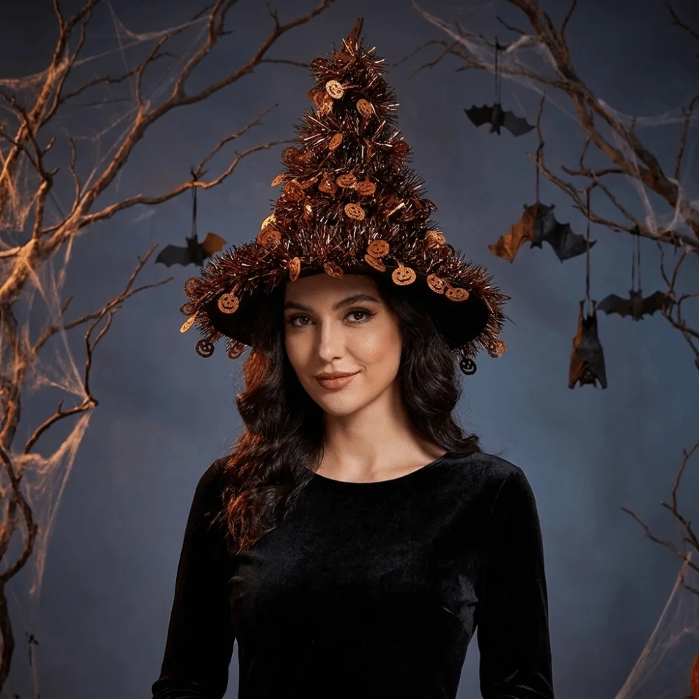 Sombrero de Halloween de Araña y Calabaza, de Tela No Tejida, Impermeable, para Disfraz de Bruja, Mago, Cosplay, Halloween