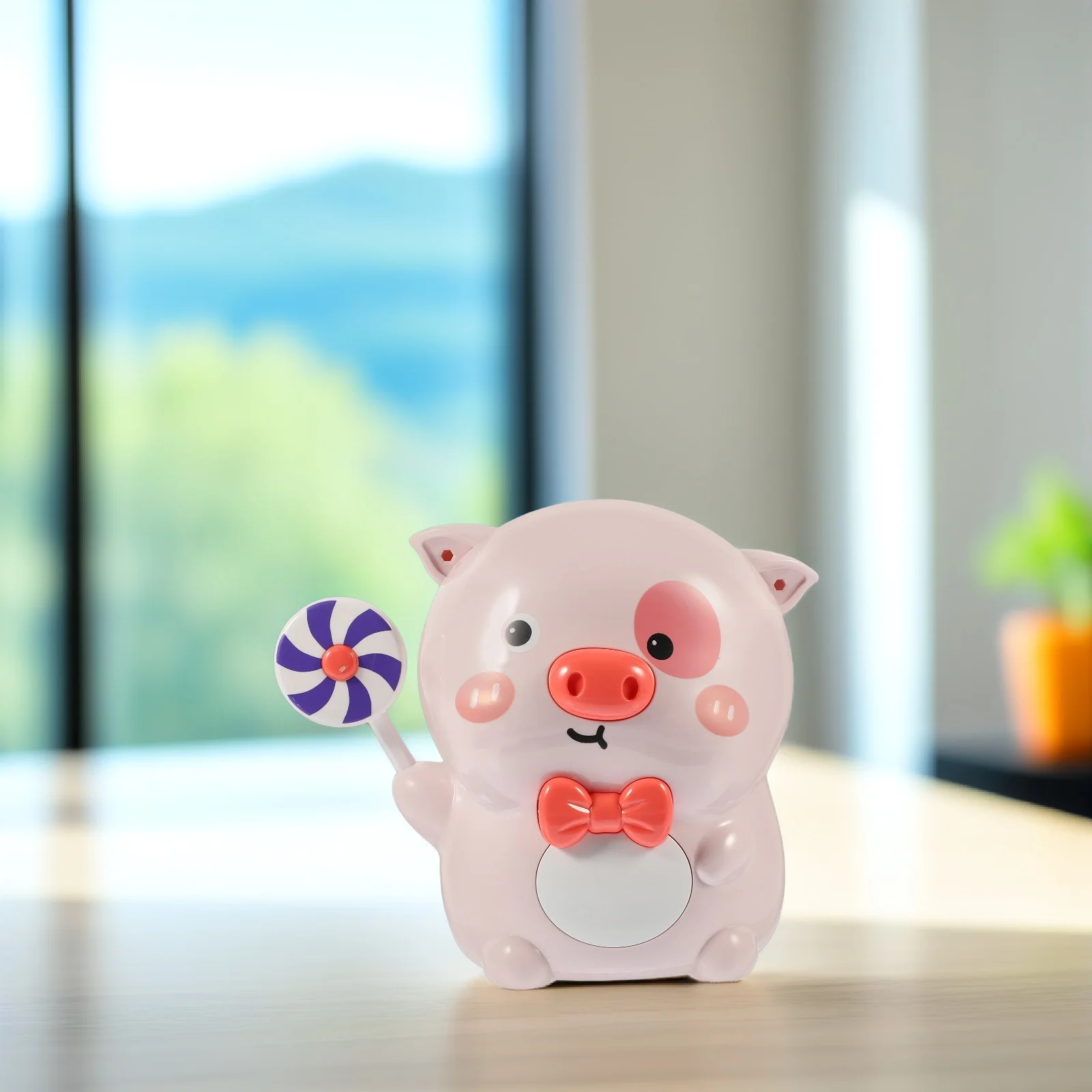 1pc Schattige Mooie Abs Cartoon Varken Munt Bank Lollipop Sleutel Geldbesparende Pot Desktop Decoratie Voor Kinderen Verjaardag Kerstcadeau