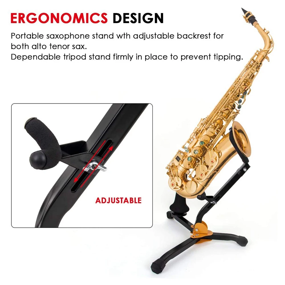 Saxophone Stand Folding Alto Sax Stand Portable Triangle Base Saxophone Accessories Clarinet Saxophone Display Stand