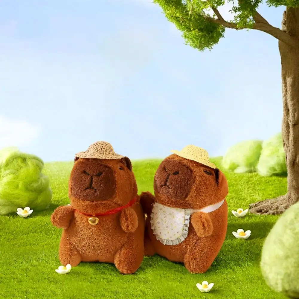 Creative Pastoral Style Capybara Keychain Simulation Plush Capybara Pendant Multicolor Capybara Doll