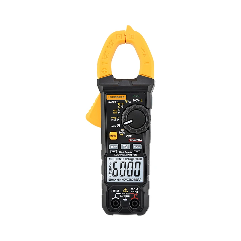 

LODESTAR Digital Clamp Meter Clamp Multimeter High Precision AC & DC Universal Meter True RMS LD206 + AC & DC 600A/DC Power