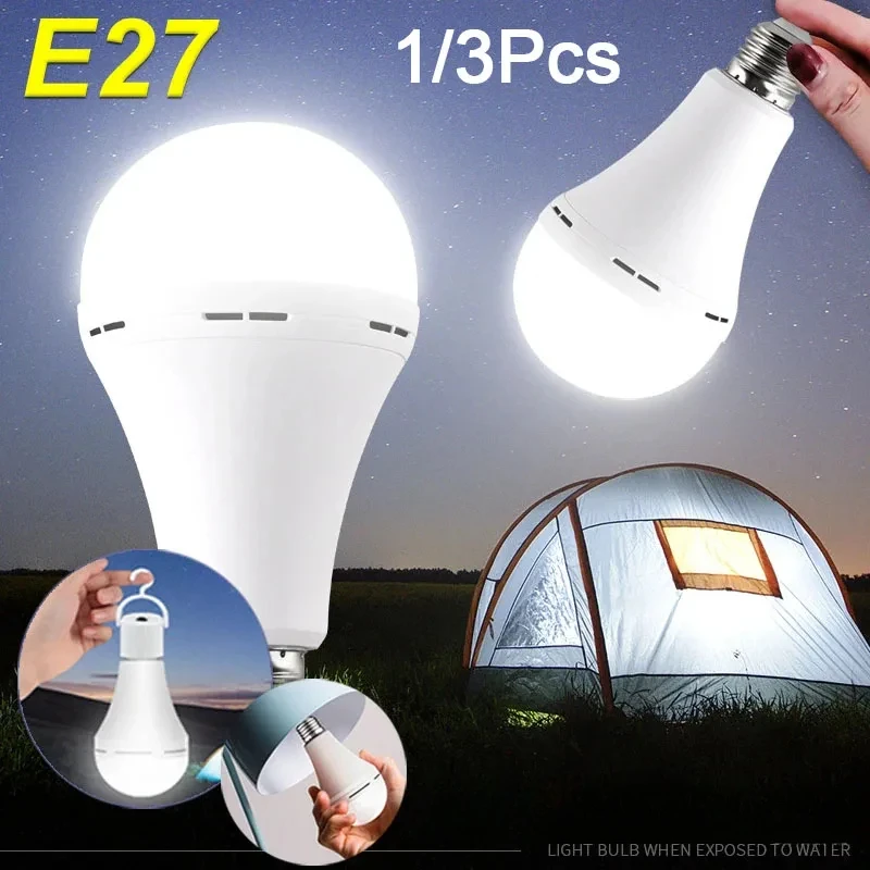 

1/3 шт. перезаряжаемая светодиодная лампа уличный водонепроницаемый аварийный светильник портативный подвесной ночник регулируемый кемпинг рыбалка сад