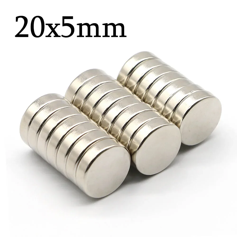 20mmx5mm Super Strong Round Neodymium Magnet Powerful Magnets N35 small Permanent Magnetic NdfeB Refrigerator Magnet 20x5