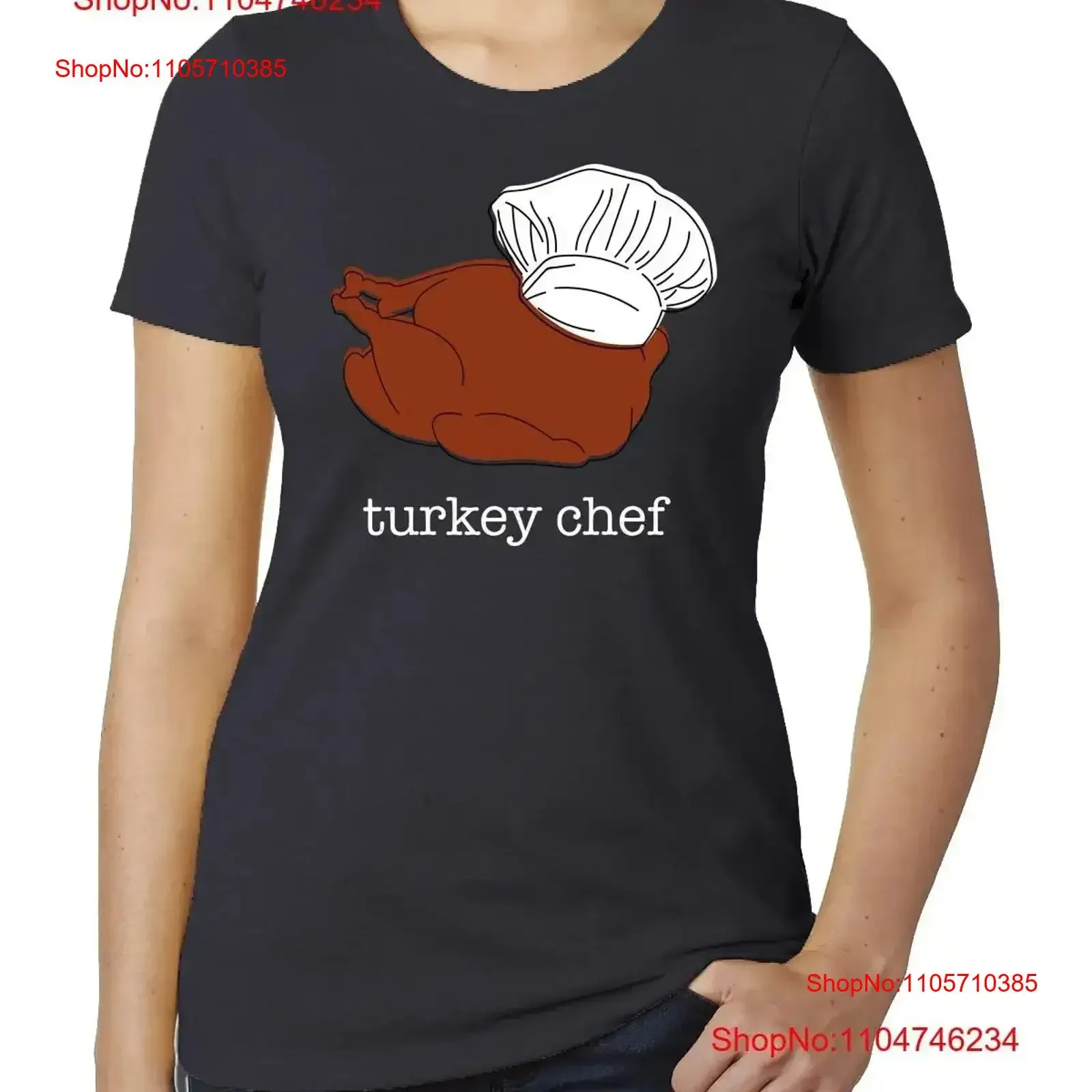 Thanksgiving Turkey Chef Woman's T Shirt Funny For Women vintage Washed fashion Slightly designer clothes homme vintage Washed