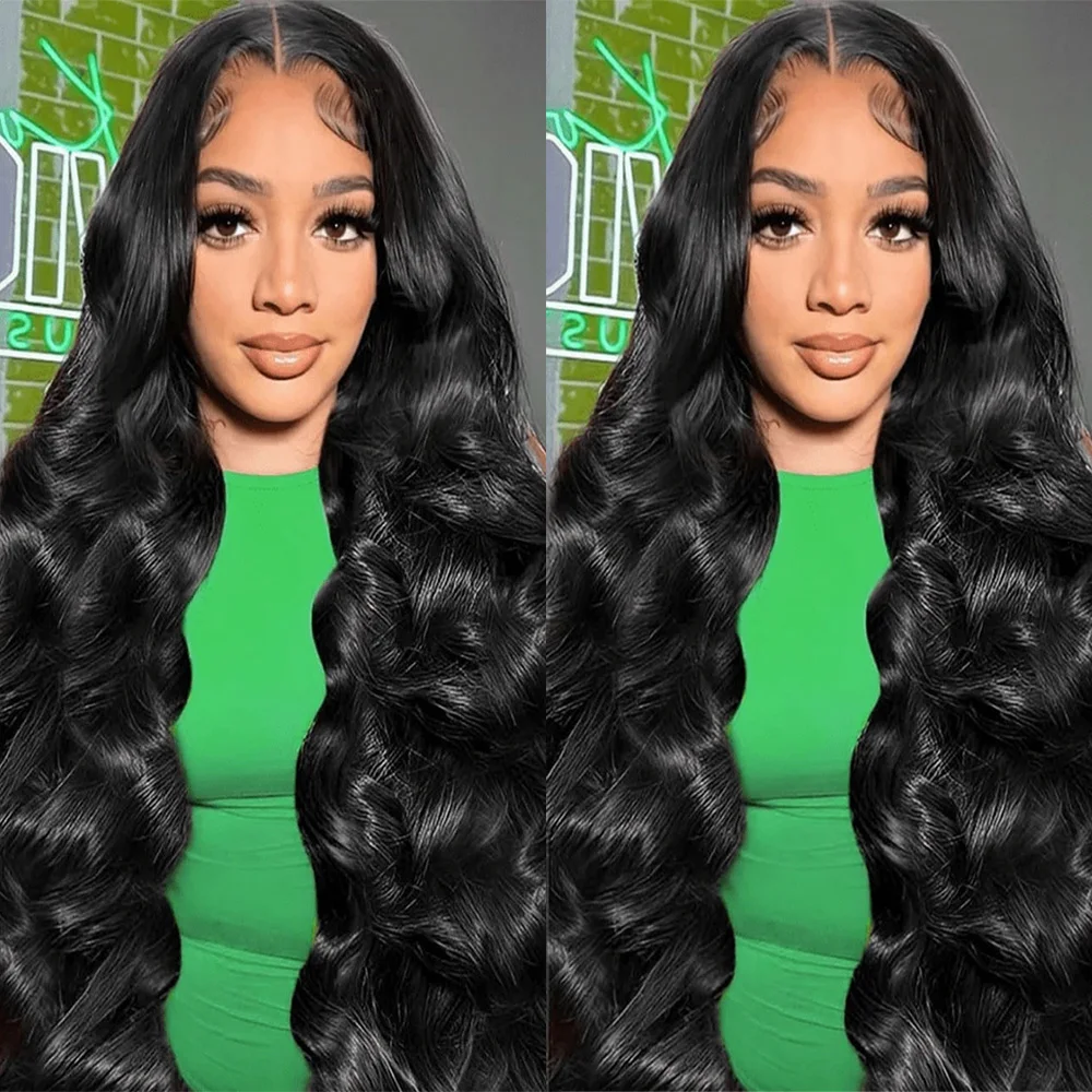 Onda do corpo Lace Front Perucas para Mulheres, Cabelo Humano Virgem Brasileiro, Transparente HD Lace Frontal Peruca, Cor Natural, 13x4, 200 Densidade