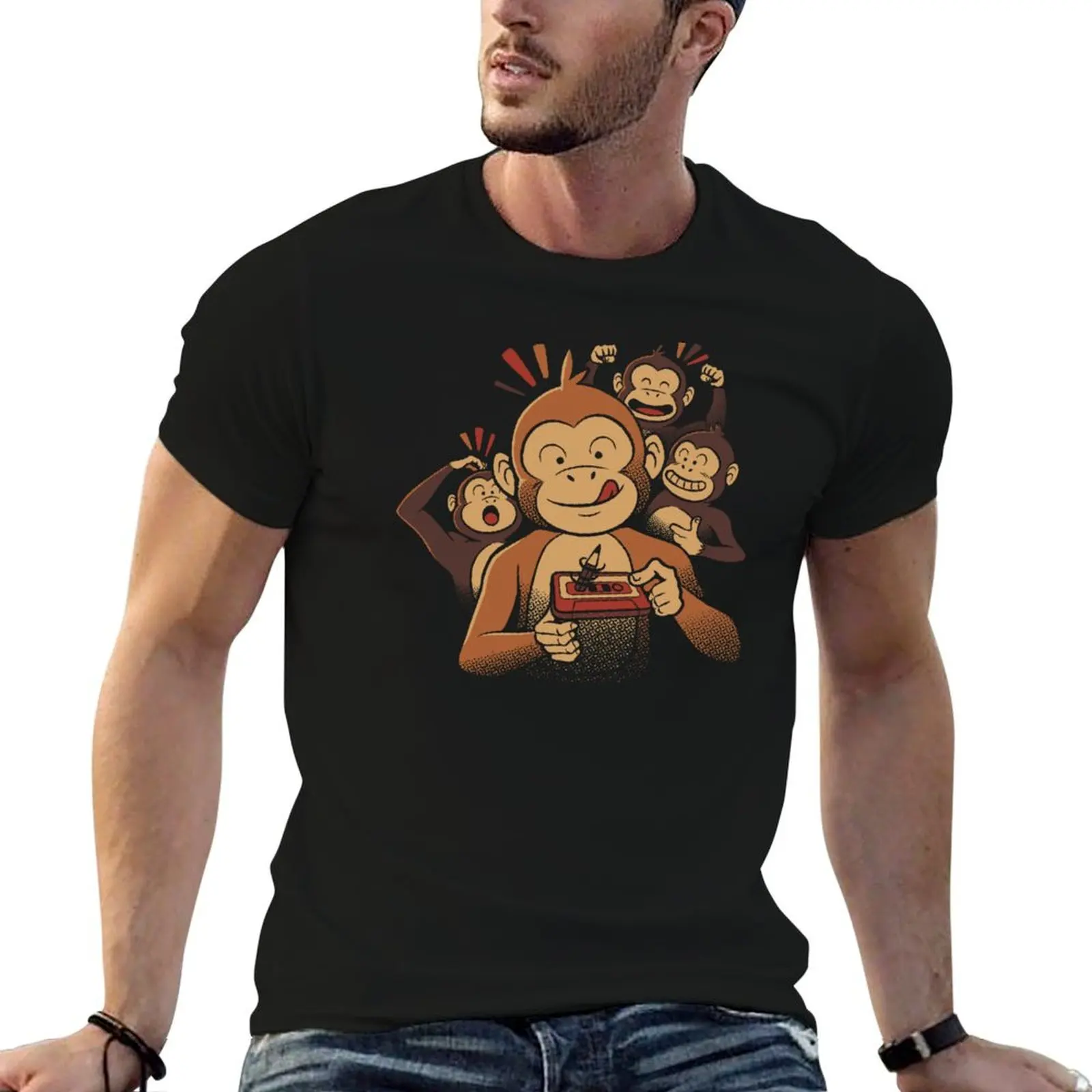 Camiseta Monkey Business Old Cassette Pencil 80's de Tobe Fonseca, camisetas para homem, camisetas gráficas vintage, camiseta de designer