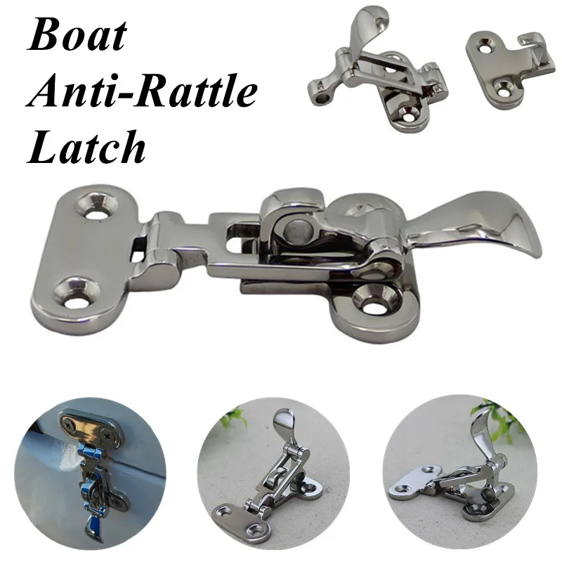 316 Stainless Steel Lockable Latch Marine Boat Door Lock Latch Catch Anti-Rattle Fastener Clamp Yacht Electric Box Door Clasp