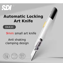 Pocket Utility Knife 9mm Anti Shaking 30° Sharp Angle AutoLock Box Cutter Secant Cutting Arts and Crafts Supplies Office Gadgets