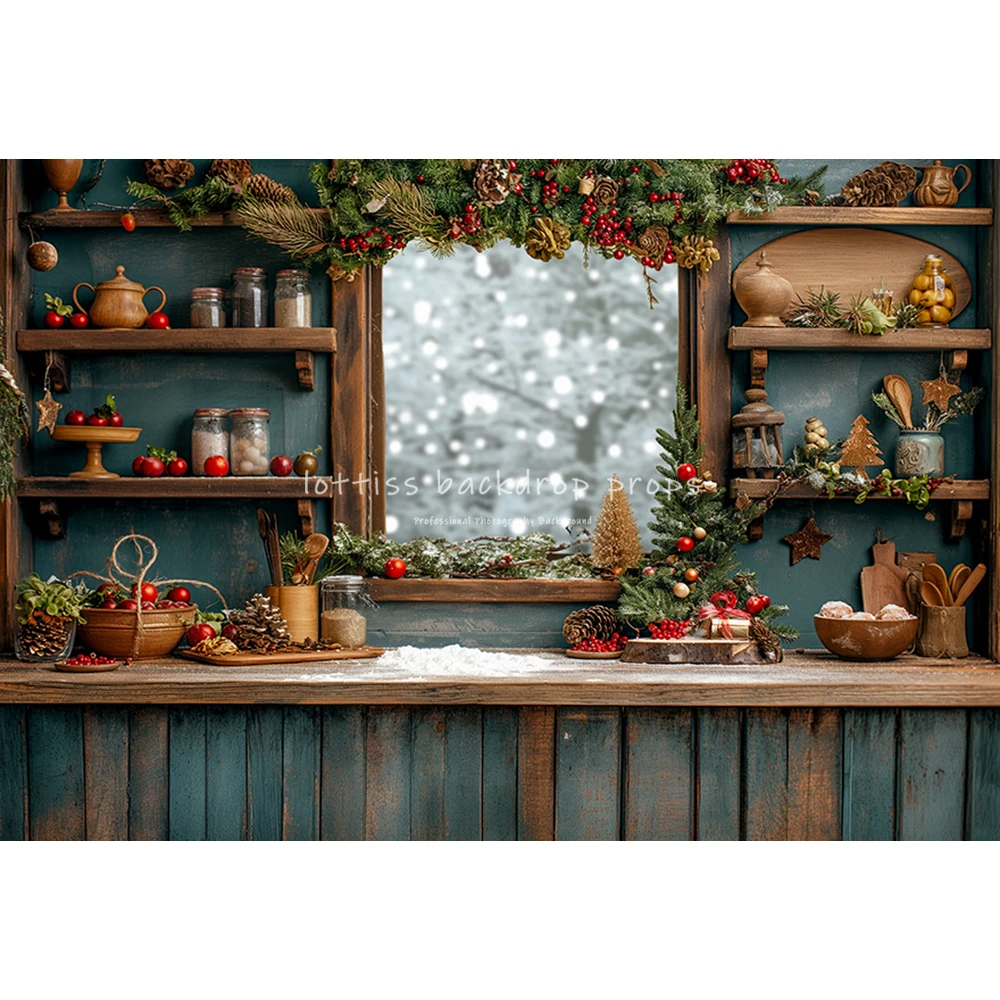 Realistic Kitchen Scene With White Cabinets Backdrops Kids Adult Photography Child Baby Photocall Decors Xmas Window Backgrounds