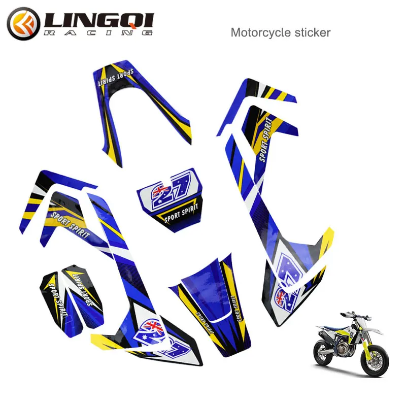 

LING QI Motorcycle Sticker Protector Case Decals For HUSQVARNA Waterproof Motorcycle Fairing Body Stickers