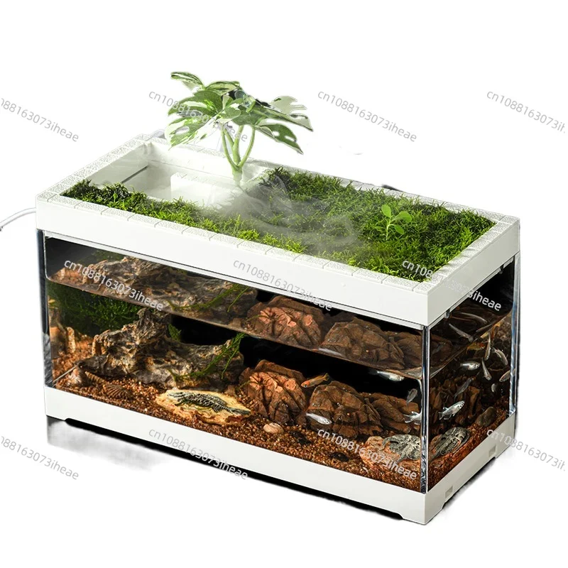 

Маленькие аквариумы, домашний настольный ландшафтный дизайн, миски для рыб, аквариум, мх, симбиоз, инкубатор для рыб, коробка, искусственный аквариум с фильтром