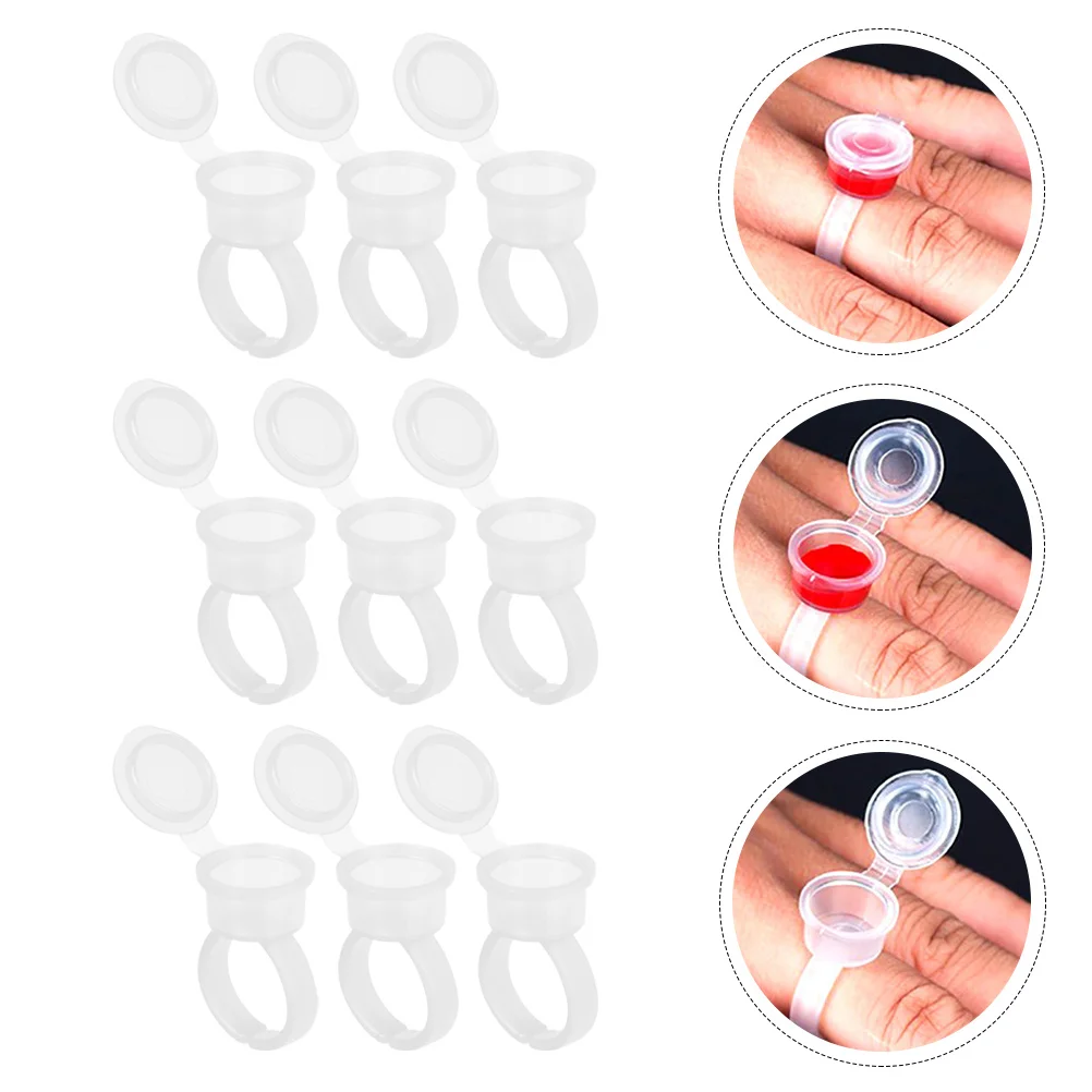 

50pcs Pigment Ring Cup Accessories Makeup Rings Ink Caps for Tattoo Artists Permanent Paints Lightweight Durable Environmentally