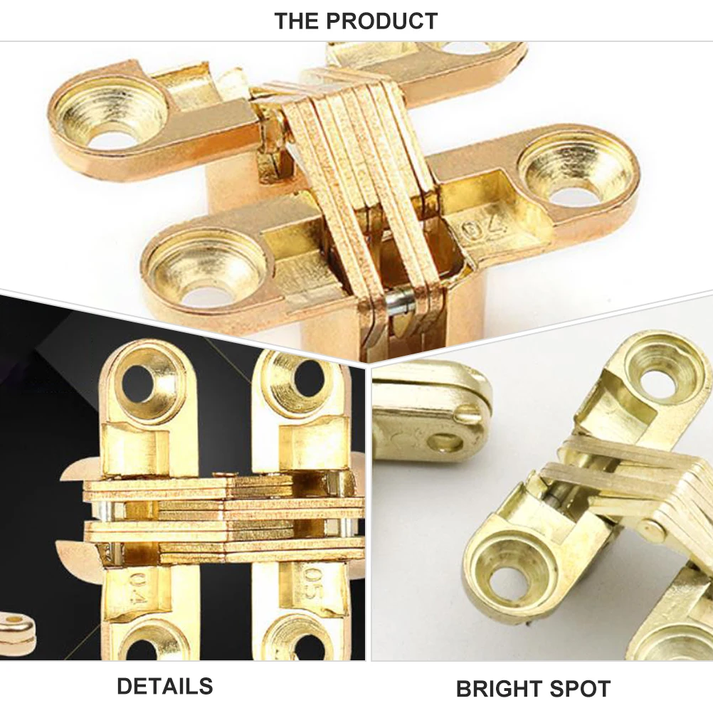 

4pcs Golden Foldable Cupboard Cabinet Concealed Zinc Alloy Durable Furniture Hardware Accessories Silent Opening Closing Anti