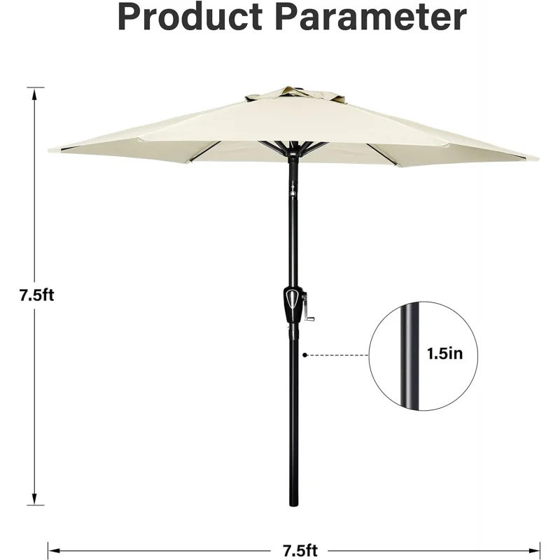 9 'PatioOutdoor Table Market Yardwith Push Button Tilt/Crank 9ft 2Pack