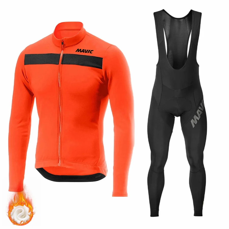 

RCC MAVIC 2026 team winter Cycling Jersey Set Bicycle Sportwear Suit Ciclismo Road Bike Clothing Bicicleta Long Bib Pants 02